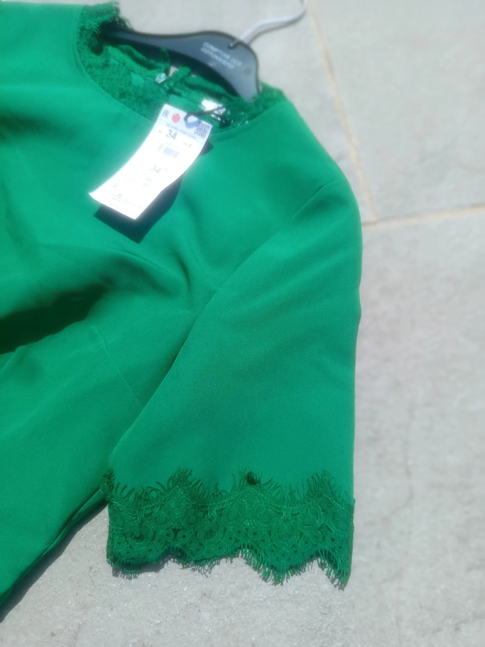 Groene jurk met kant merk reserved maat 34 – photo 6